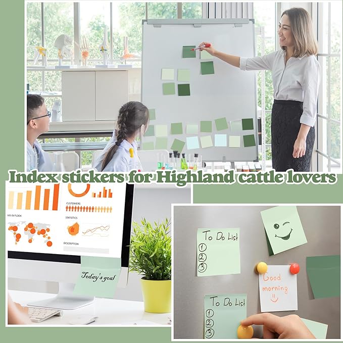 12 Pcs Sage Green Sticky Notes 1680 Sheets Sage Green Office Supplies 3 x 3 Inches Pastel Self Stick Note Pads for Teacher Women Gift Office School Bible Journaling Planner (No Lined)