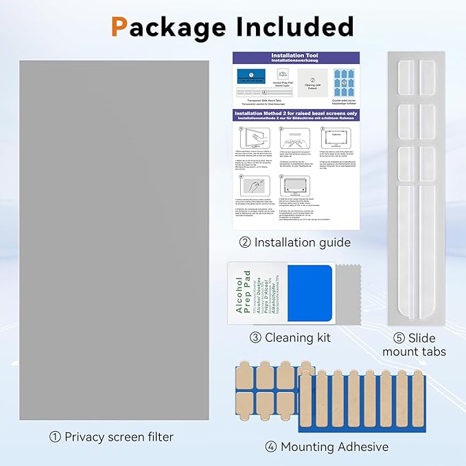 27 Inch Computer Privacy Screen for 16:9 Aspect Ratio Widescreen Monitor - Removable Anti Glare Blue Light Filter, Computer Privacy Shield