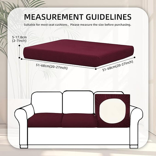 8Pcs Stretch Patio Cushion Covers,Outdoor Couch Covers Replacement,Outdoor Couch & Sofa Slipcovers,for Patio Furniture Cushion Covers,Washable Reusable Furniture Protector (Wine red,Cover Only)