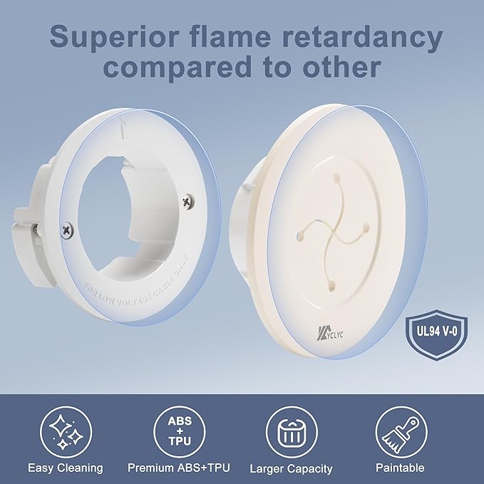 3in TV Cable Hider Wall Kit, YCLYC Large TV Cord Hider for Wall Mounted TV, TV Cord Covers for Wires on Wall Kit, Behind in Wall Cable Management Kit, Off White TV Wire Hider for Wall (2Pack)