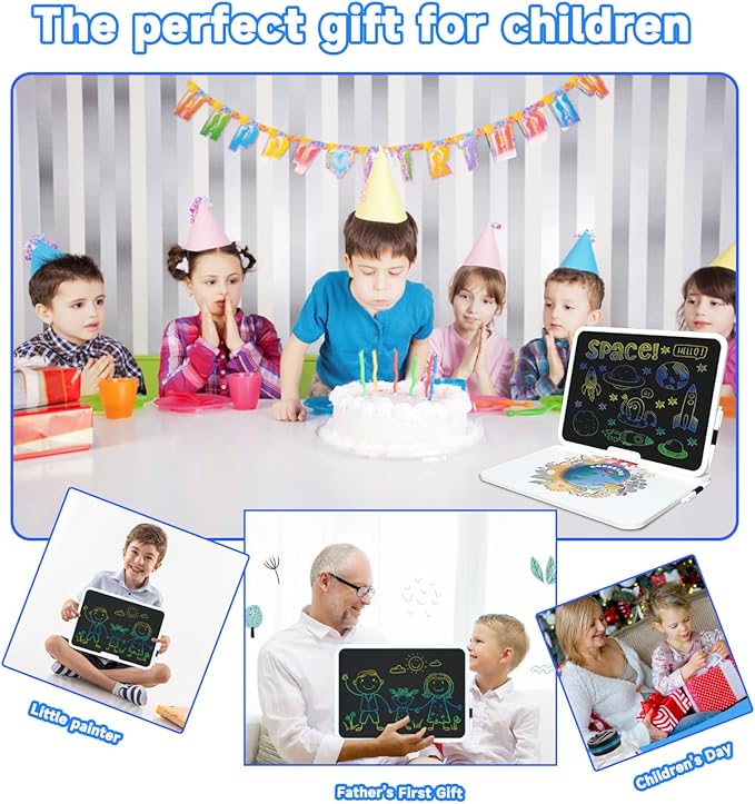 PS·baby 15Inch LCD Writing Tablet for Kids, Educate and Learn Children's Drawing Board Toys, Toys for Ages 2-6, Reusable Portable Drawing Tablet, Children's Gift