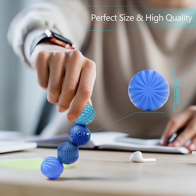 Silicone Magnetic Balls Fidget Toys for Adults & Teens,4PCS Stress Relief Sensory Toys for Autism ADHD Anxiety,Fun Textures Gadgets,Office Desk Toy,Stocking Stuffers for Men Women Teen Gifts
