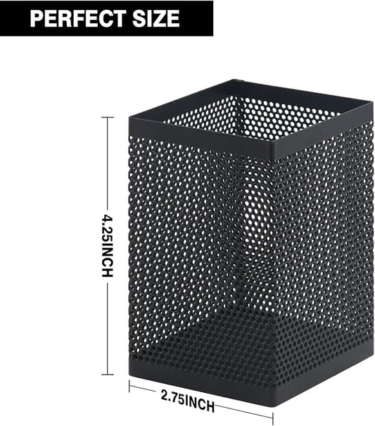 Comix Mesh Pen Holder Desk, Wire Pencil Holder with Foam Pad and Non-Slip Bottom Office Supplies Desk Organizer for Home Office School, 2 Packs