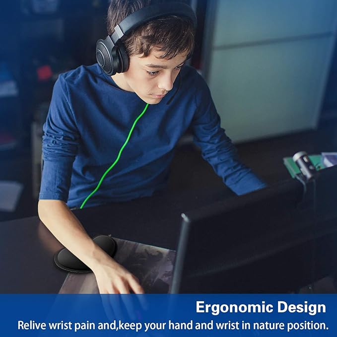 Mouse Wrist Rest, Canjoy 2 Pack Memory Foam Soft Fabric Mouse Wrist Rest Pad Support Cushion with Anti-Skid Rubber Base,Ergonomic Pain Relief Mouse Hand Rest (Black)