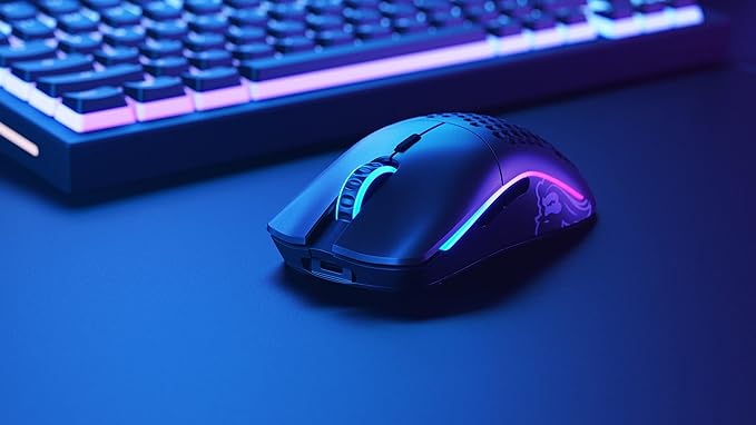 Glorious Model O- (Minus) Wireless Gaming Mouse - 65g Superlight Honeycomb Design, RGB, Ambidextrous, Lag Free 2.4GHz Wireless, Up to 71 Hours Battery - Matte Black