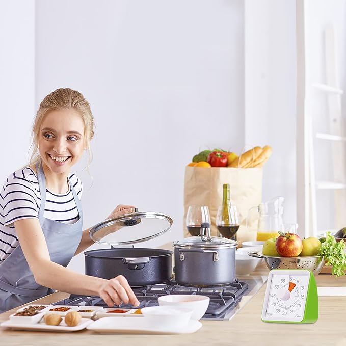 NGTeco 60 Minute Visual Countdown Timer, Classroom Visual Time for Kids and Adults - Kitchen Timer Clock, Silent Time Management Tool