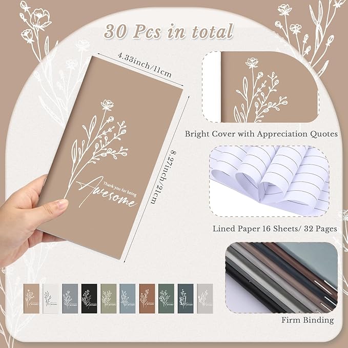 Qilery 30 Pcs Open House Gifts Bulk Habit Tracker Planner Bulk 2025 Pocket Calendars to Do List Weekly Goals Notepads for Employee Appreciation Housekeeping Teacher Welcome Gifts(Aesthetic Positive)