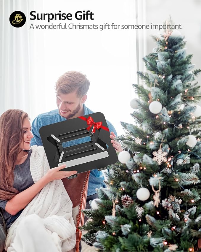 Urmust Adjustable Laptop Stand for Desk Aluminum Computer Stand for Laptop Riser Holder Notebook Stand Compatible with MacBook Air Pro Ultrabook All Laptops 11-17 inch (Black)