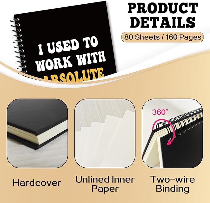 YAZMEEN Coworker Blank Spiral Notebook(160 Pages) I Used to Work with Absolute Legends Hardcover Sketchbook Coworker Leaving Gift Funny Gag Gift Notebook for Women Men Colleague Boss Leader Manager