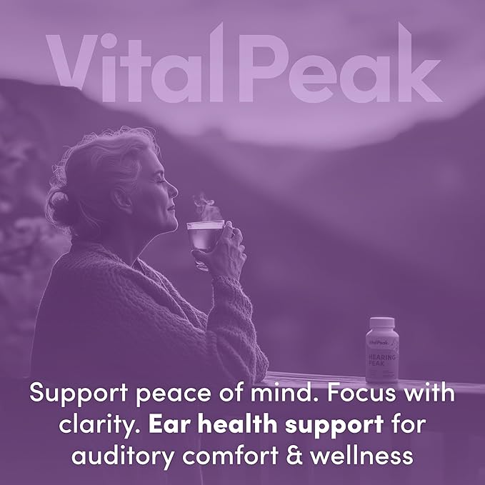 Hearing Peak - Tinnitus Supplements - Ear Health Supplements for Ringing Ears with Magnesium, Ginkgo Biloba, Green Tea Extract, Niacin, Acetyl L-Carnitine & More - Vegan, Gluten Free - 120 Capsules