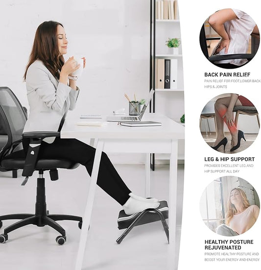 Foot Rest for Under Desk at Work,Ergonomic Foot Rest for Office Use, Heights,Relieving Pain in Lower Back,