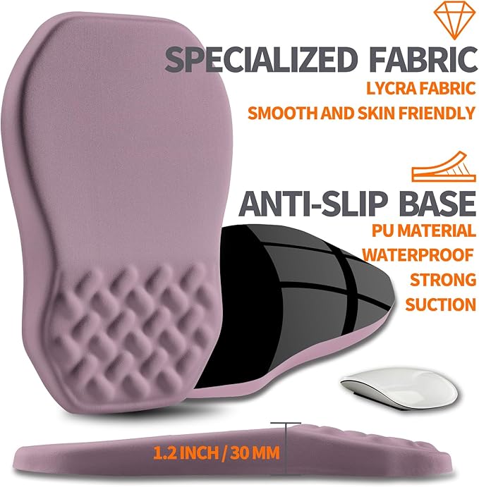 Ergonomic Slope Mouse Pad Wrist Support, Wrist Rest Mousepad for Carpal Tunnel Pain Relief with Massage Bulge and Slow Rebound Memory Foam (12x8 inch, Purple)