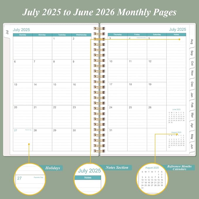 2025-2026 Appointment Book & Planner - Hourly Planner from July 2025 - June 2026, Weekly Appointment Book 2025-2026 with 30-Minute Interval, 6.4" x 8.5", Teal