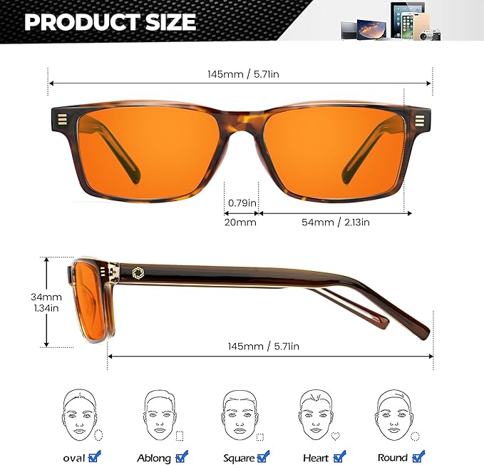 ANYLUV Blue Light Glasses Men Woman, Blue Light Blocking Glasses for Computer Gaming, Eye Strain Relief Eye Protection