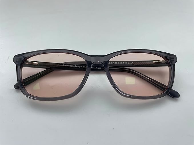 Bloomoak Rose Migraine Glasses, FL- Flex Light Sensitivity Relief Glasses for Fluorescent LED Glare,Photophobia, Eye Strain