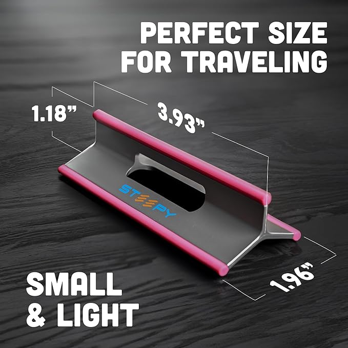 Steepy Low Profile Laptop Stand – 3 Heights Computer Stand – Plastic Laptop Riser – Lightweight Laptop Lift – Laptop Wedge - Laptop Tilt Stand - Laptop Prop - Laptop Angle Wedge (Orange, 5 Pack)