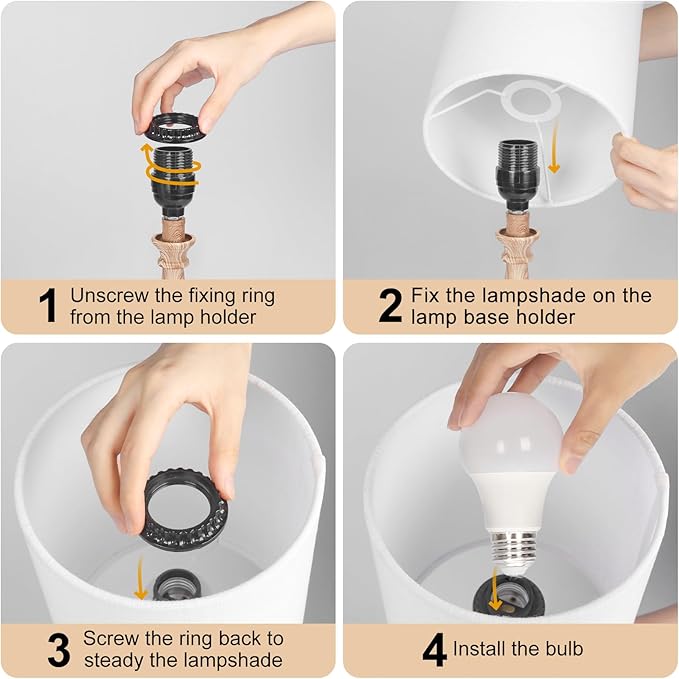 Dimmable Small Table Lamp, Bedside Lamps Touch Control for Bedrooms Nightstand with Wood Grain Base, Desk Lamp Night Light for Office Living Room, 9W 3000K LED Bulb Included