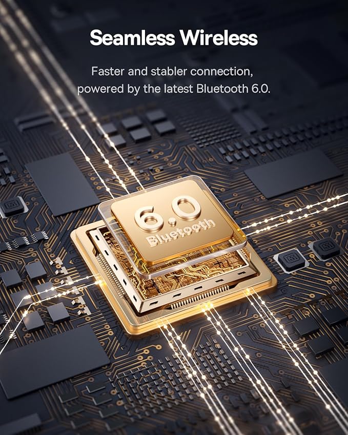 Baseus Bass BP1 Pro Noise Cancelling Wireless Earbuds, Real-Time Adaptive Noise Cancelling, Adaptive Active EQ, LDAC Hi-Res Sound, 6-Mic AI Clear Calls, 55H Playtime, IP55 Waterproof, Bluetooth 6.0