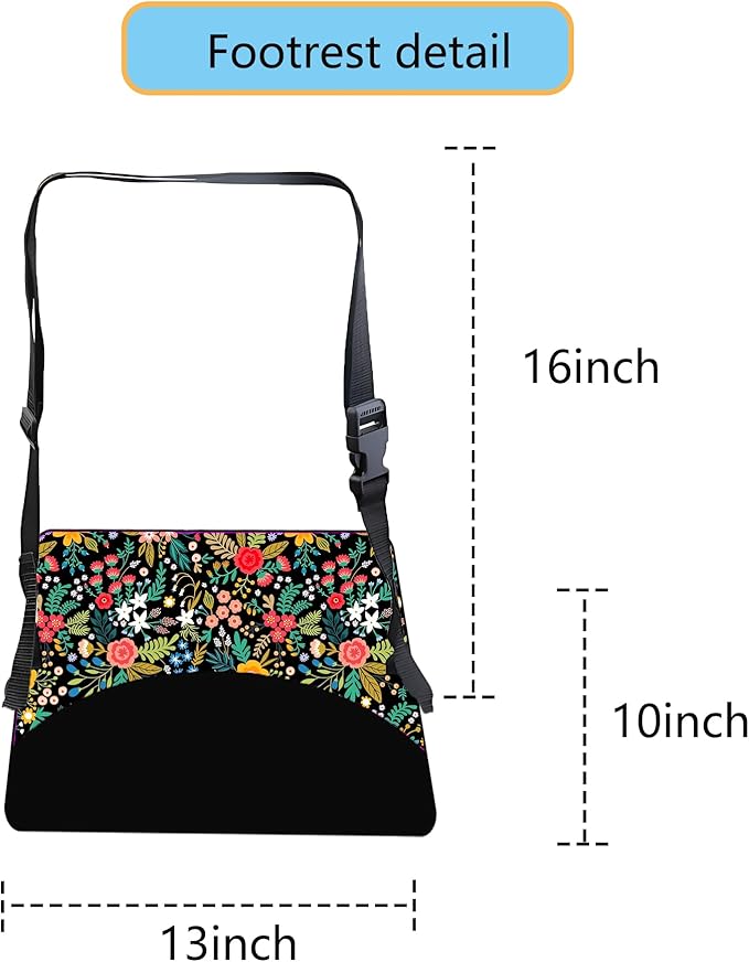 Airplane Footrest Adjustable Feet Rest for Plane Easy to Use Foot Hammock Airplane Travel Essentials Portable Light Leg Hammock for Plane Travel Accessories for Adult (Flower, 4 Pack)