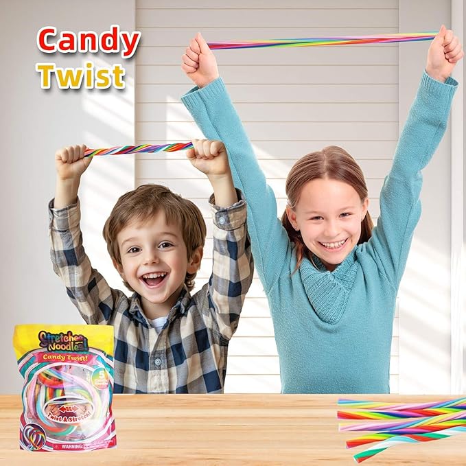 Stretchy String Fidget Toys for Kids – Calming Sensory Noodles for Anxiety, ADHD & Autism – 5-Pack Elastic Sensory Strings for Stress Relief, Focus & Fine Motor Skills