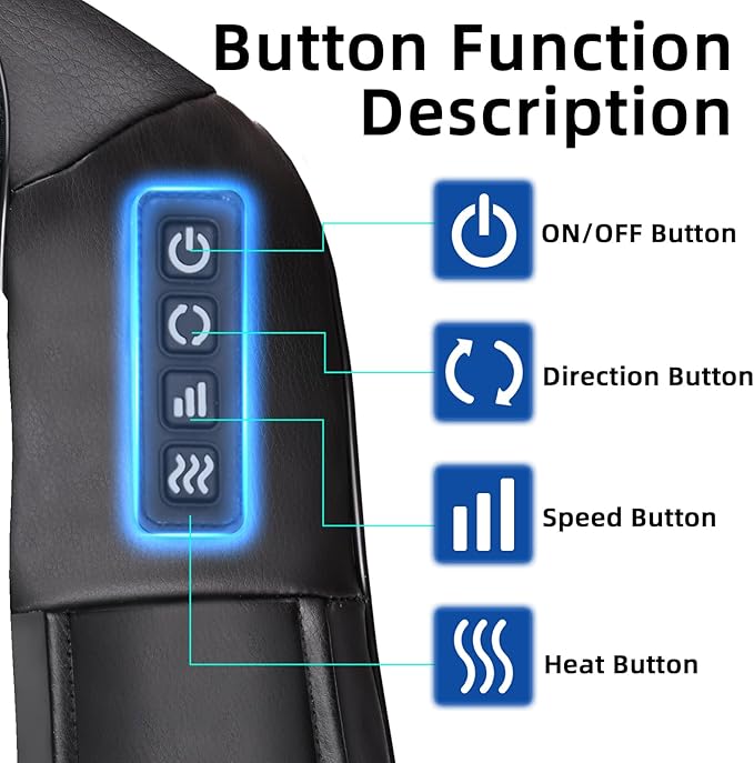 Shiatsu Neck and Back Massager with Heat,Electric Shoulder Massager for Pain Relief Deep Tissue,3D Kneading Massage,Best Gift for Men Women Parents,Home, Office Car Use