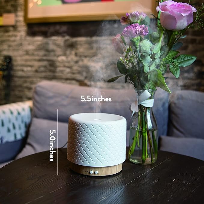 Essential Oil Diffuser 280ml Aromatherapy Diffuser for Large Room Small Humidifier with Sleep Mode-4 Timers, 3 Modes Lights, Auto-Off, No Beep