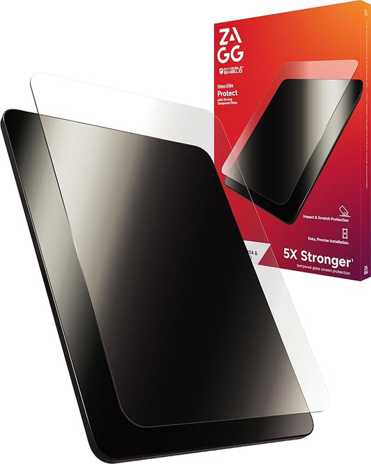 ZAGG Glass Elite Screen Protector for iPad Mini 8.3" (A17 Pro) - 5X Stronger, Smudge-Free Tempered Glass with Recycled Glass, Easy Installation, Scratch Resistant, Eco-Friendly