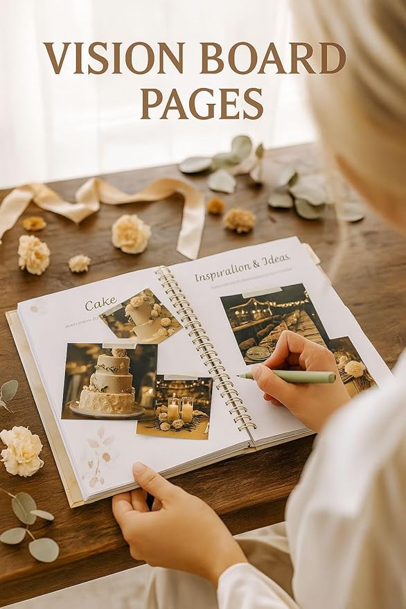 Wedding Planner with Pen and Highlighter Markers, Wedding Planner Book and Organizer with Metal Corners, White Wedding Planning Book - Hardcover Bridal Planner Gift for Bride to Be