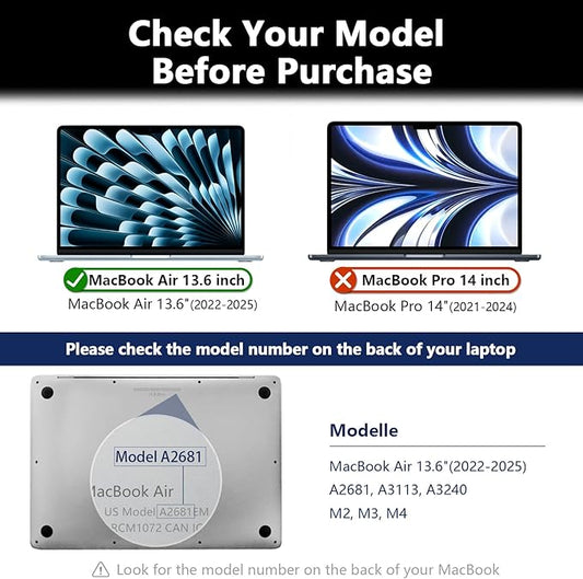 360° Magnetic Privacy Screen for MacBook Air 13.6 Inch (2022-2025, M2/M3/M4), Removable Screen Protector with Webcam Cover to Anti Glare Blue Light 13.6 Inch Privacy Screen Shield