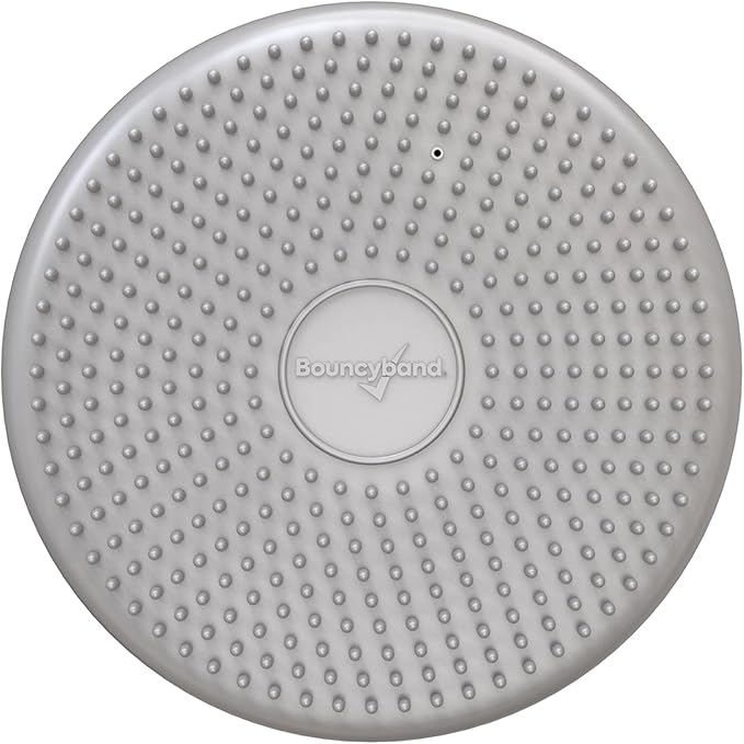 BouncyBand Wiggle Seat, Silver, 1-Pack – Small 10.75” D x 2.5” H Wobble Cushion for Kids Aged 3-7 – Sensory Tool Promotes Active Learning & Improves Productivity – Includes Pump for Easy-Inflation