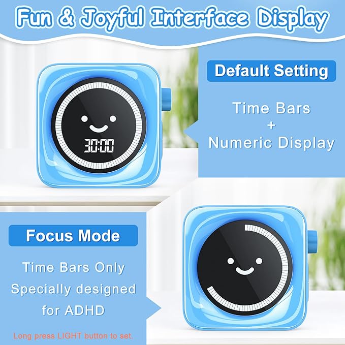 Visual Timer for Kids, 99 Minute Digital Cute Kids Visual Timer Classroom Timer for Homeschool Supplies Study Teaching Time Management Tool Countdown Timer