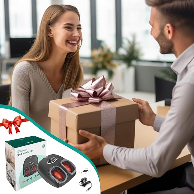 Snailax Shiatsu Foot Massager with Heat, Deep Kneading, Compression, Vibration, Feet Massager Machine for Plantar Fasciitis, Neuropathy, Foot Warmer Under Desk, Size 13, Gifts for Men, Women