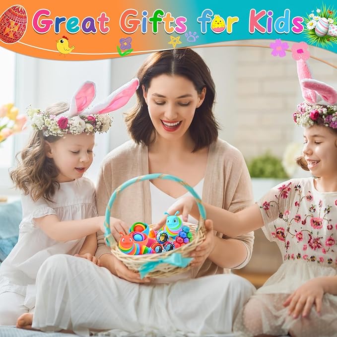 Fidget Toys Teen Pack, Fidget Spinner for Adults, Easter Gift for Boys 8-12, 10PC Sensory Toys Set for Kids Autism, Desk Toy Stress Relief Toys for ADHD