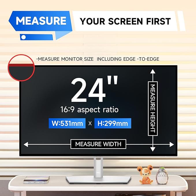 IPROKKO 【2 Pack】 24 inch Anti-Blue Light monitor Screen Protector for 16:9 Widescreen,Removable Anti Glare Blue Light Blocking Screen Filter,LED PC Anti-UV Eye Protection Filter Film