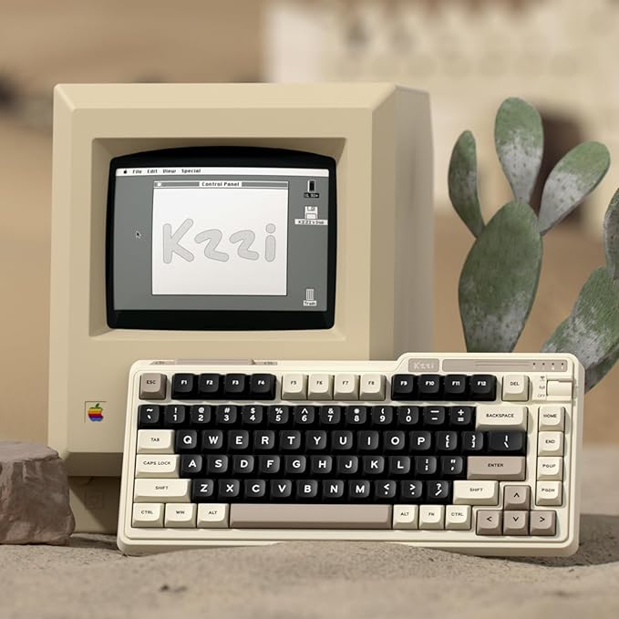 K75 Lite Wireless Mechanical Keyboard, 75% Gasket Mount RGB Gaming Keyboard w/ 3-Mode Knob BT 5.0/2.4G/USB-C Wired, Hot Swappable, 5-Layer Padding & Creamy Linear Switches, Compact 82 Keys