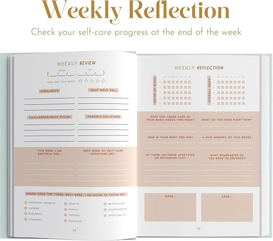Self Care Planner by epic self - Undated Wellness Planner, 48 Weeks - Self-Love, and Habit Tracker for Women - Prioritize Your Well-being in 2024 - Daily & Weekly Reflection Pages