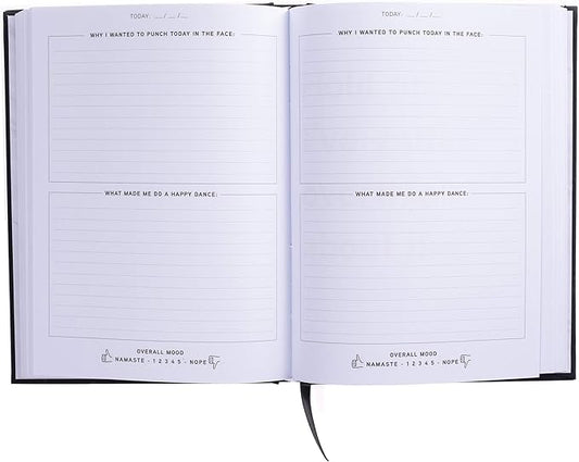 Graphique Self-Care Journal - Punch Today in the Face - 256 Pages - Weekly Quote & Daily Fill in Interiors - Hardbound Fabric Cover - Ribbon Marker (6" x 8")