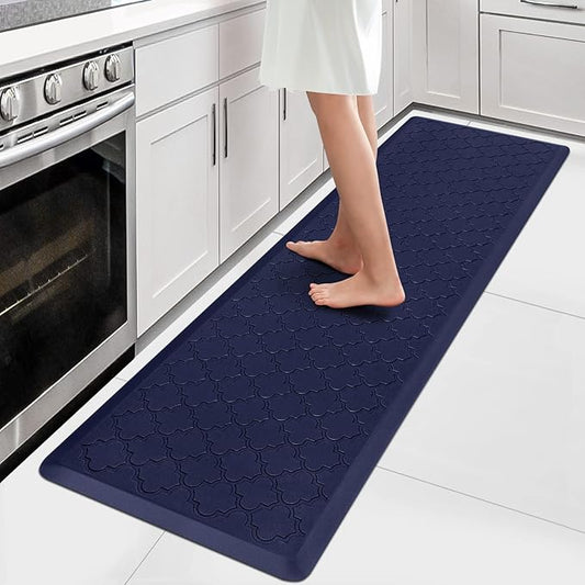 WISELIFE Kitchen Mat Cushioned Anti Fatigue Floor Mat,17.3"x60", Thick Non Slip Waterproof Kitchen Rugs and Mats,Heavy Duty Foam Standing Mat for Kitchen,Floor,Home,Office,Sink,Laundry (Blue,17.3"x59)