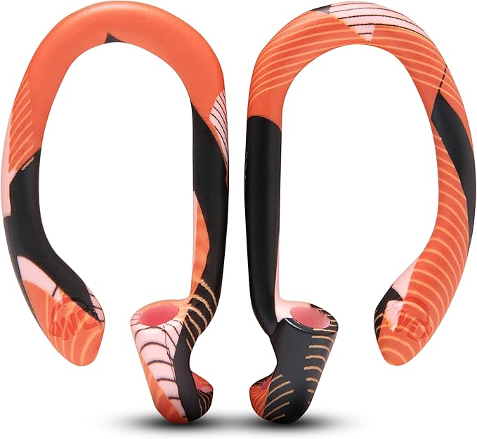 WC HookZ - Patented Upgraded Over Ear Hooks for AirPods Pro 1, 2 & AirPods 1, 2 & 3- Two Size Pairs Included in Package, Unique Left & Right Hook, Made by Wicked Cushions | Orange Prism