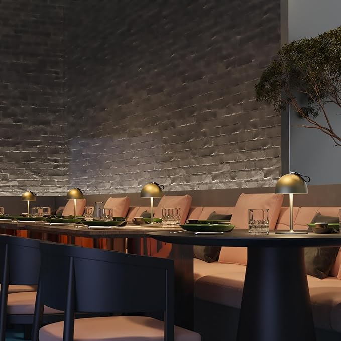 Cordless Table Lamp,8-75 Hours Battery Powered Lights,2-Pack Gold Rechargeable Lamp,Waterproof,Magnetic,Stepless Dimming,Adjustable Height, for Outdoor,Camping,Living Room,Dinner,Night Light