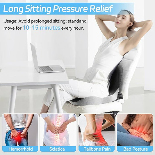 Trucker seat Cushions for Long Sitting, semi Truck seat Cushion with Lumbar Support, Truck seat Cushion for Back Pain and Supporting The HIPS, Trucker Essentials (YTZD0001, Average Size)