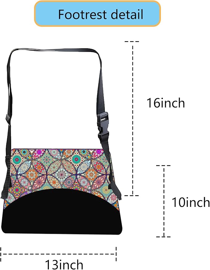 Foot Hammock for Plane Travel Essentials Relax Your Foot Rest for Airplane Gadgets Adjustable Airplane Travel Accessories for Flight Essentials,Office,Desk(Datura, 1 Pack)