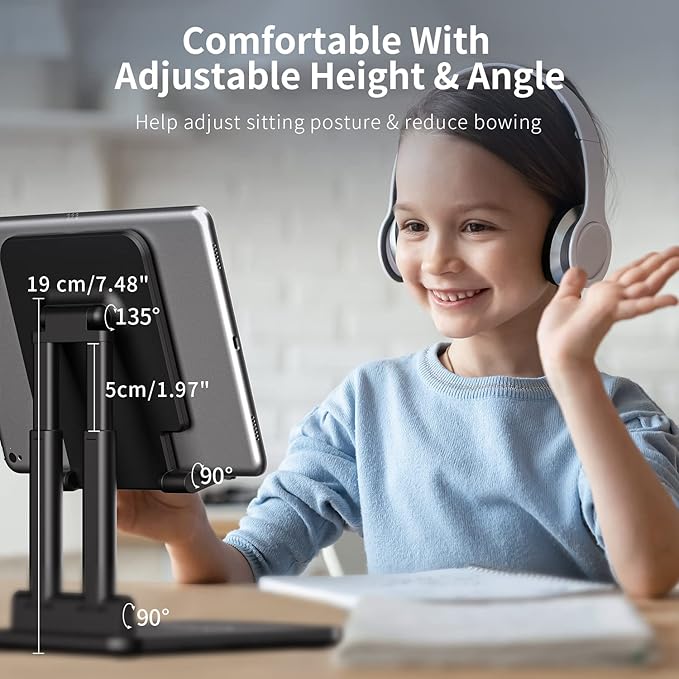 TriPro Tablet Stand -Portable Monitor Stand,4.72" Wide, Adjustable & Foldable, Super Sturdy,Tablet Holder for Desk Compatible with iPad/Tablets/Portable Monitor 7"-15.6"