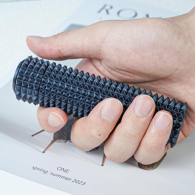 Fidget Roller Adults Teens Sensory Little Stim Gadget for Anxiety Relief Mild Ouchie,Desk Focus Tool Portable Hand Spinner Gifts Idea White Elephant Stocking Christmas(Shimmer Black,Full Grip)