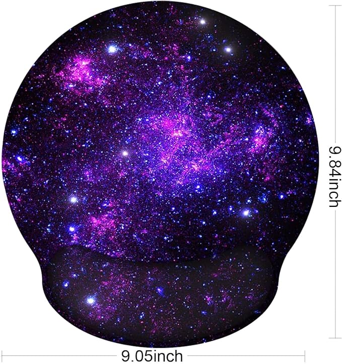 RICHEN Memory Foam Mouse Pad with Wrist Support,Ergonomic Mouse Pad with Wrist Rest,Non-Slip Rubber Base for Computer Laptop & Mac,Lightweight Rest for Home,Office & Travel (Purple Starry)