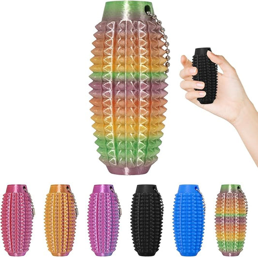 Little Ouchies Fidget Toys,Pain Stim Fidget Toy Reduce Stress for Adults,Anxiety Relief Pain Stim,Spiky Fidget Keychain for Anxiety and Stress Reduction,Novelty Gifts for Friends(1PCS/Rainbow)