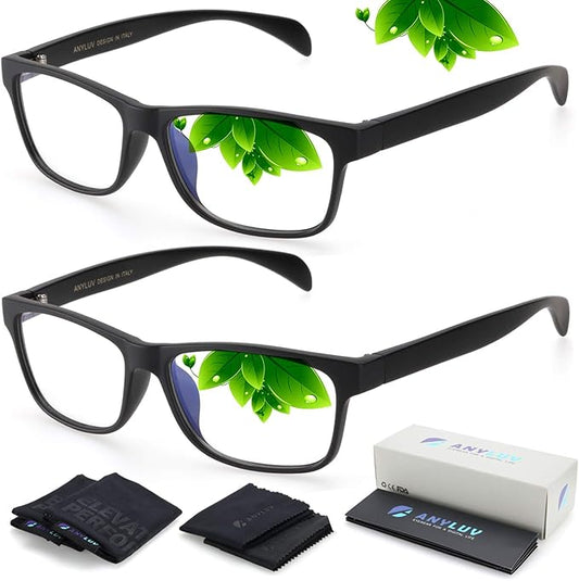 ANYLUV Blue Light Glasses Men Woman, Blue Light Blocking Glasses for Computer Gaming, Eye Strain Relief Eye Protection