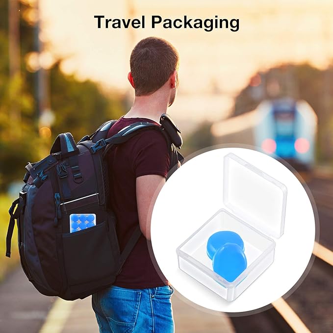 Frienda 21 Pairs Ear Plugs for Sleeping Reusable Moldable Silicone Earplugs Soft Noise Cancelling Earplugs Sound Blocking Ear Plugs with Case for Swimming Concert 32dB NRR (White, Blue, Rose Red)