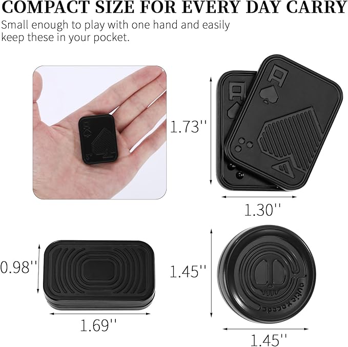 Metal Fidget Slider Gift Pack, EDC Fidget Toy for Adults, Home Office Executive Desk Toy Stress Relief Toy, Ideal Gifts for ADHD, ADD & Autism (Black)