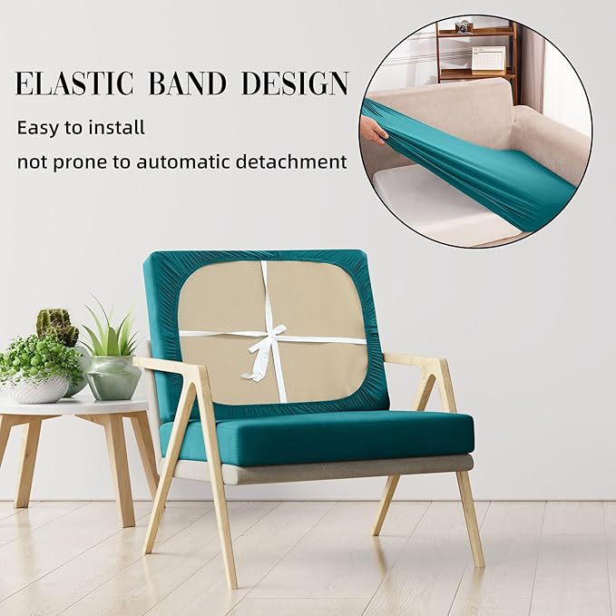 12Pcs Patio Cushion Covers Waterproof, Cushion Covers, Stretch Outdoor Couch Covers, Patio Couch Slipcovers, Patio Cushion Covers Replacement, Outdoor Chair Cushion Covers(Peacock Blue)